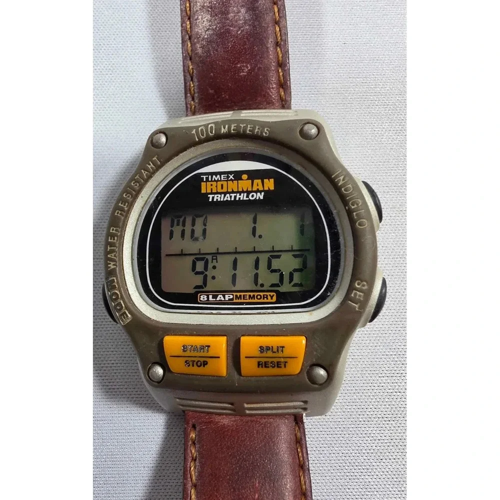 TIMEX 746 IRONMAN TRIATHLON 38mm WATCH 8-LAP MEMORY NEW BATTERY - RUNS